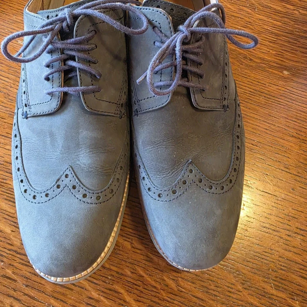 Cole Haan Shoes Original Grand Smoky Blue Wingtip Oxfords C26473 Mens Size 9.5 M